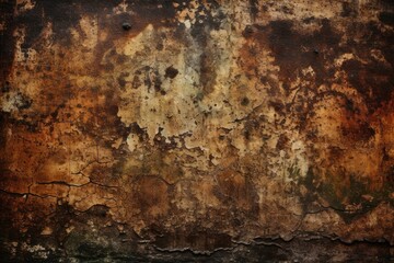 weathered metal surface with chipped paint and rust. Generative AI