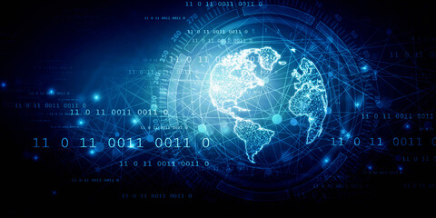 2d illustration world map abstract background