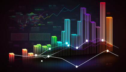 Fototapeta premium A sleek and professional chart showing a commercial company's economic performance - ai generated. Generative AI