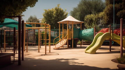 Playground kid zone in a school. generative ai
