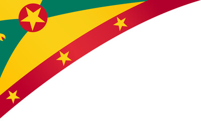 Grenada flag  wave isolated on png or transparent background - obrazy, fototapety, plakaty