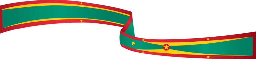 Grenada flag  wave isolated on png or transparent background