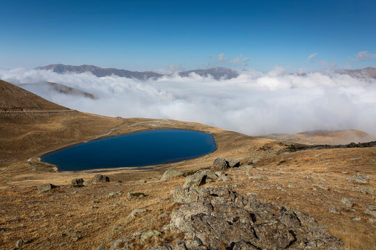 Aygir lakes. Crater lakes in Trabzon mountains. Beautiful mountain and lake views. Trabzon