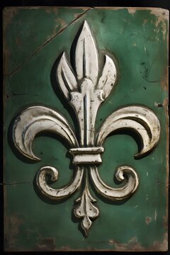 Antique symbol fluer de lis french lily 