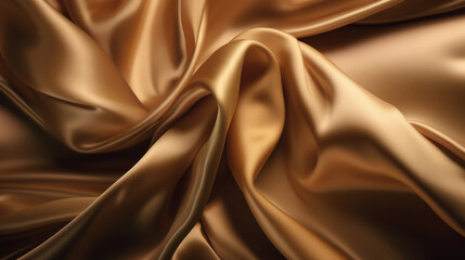 Smooth and Soft gold Satin Silk Background. Generative AI