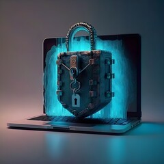 Geschäftsgeheimnisse schützen: Laptop mit Schloss