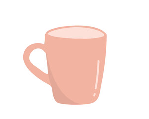 Mug or cup isolated on white background, vector illustration