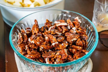 Close up shot of bowl of sugar almond