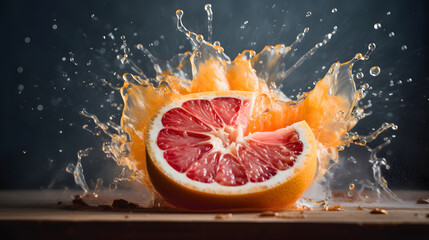 orange and water splash