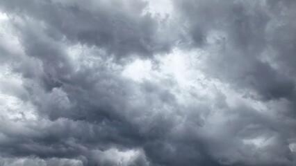 Grey storm clouds caused by extreme weather over rural countryside in South Carolina