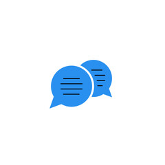 communication icon, blue speech bubbles, chat service