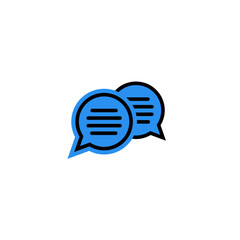 Communication chat speech bubble with background and outlines