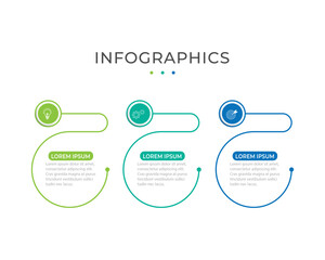 Vector Infographic label design template with icons and 3 options or steps.