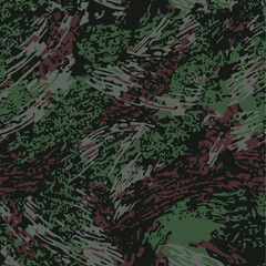 Seamless Brushstroke Woodland Camouflage Pattern