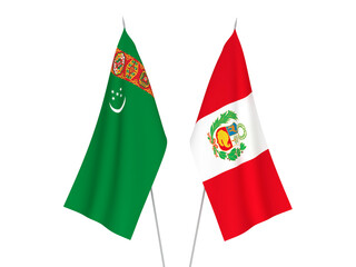 Peru and Turkmenistan flags