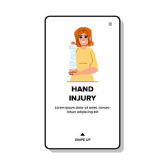 hand injury woman vector