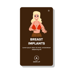 breast implants woman vector