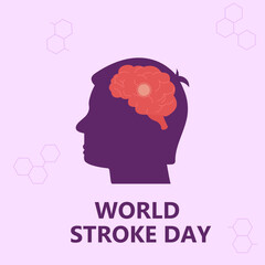 World stroke day illustration, flat background. Make May Purple