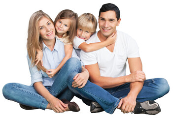 Beautiful smiling Lovely family on background