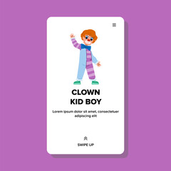 clown kid boy vector