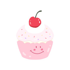 Cute cupcake sweet dessert stationary sticker