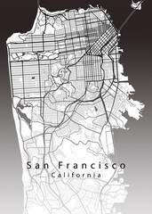 Obraz premium San Francisco California City Map