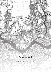 Fototapeta na wymiar Seoul South Korea City Map