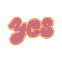 Yes hand drawn lettering vector.