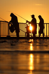 silhouette of two people