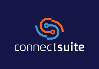 Initial letter S or C or CS or SC for connect suite logo icon design