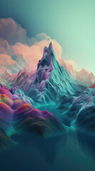 A dreamy abstract background of misty mountains