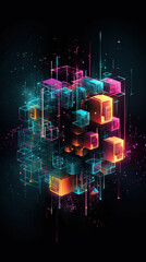 A dynamic abstract background featuring interlocking