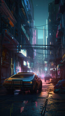 Obraz premium cyberpunk city