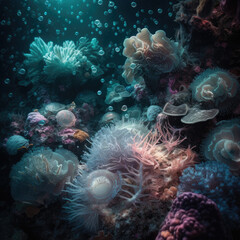 coral reef in aquarium