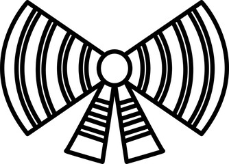 Black and white ribbon bow icon. PNG with transparent background.