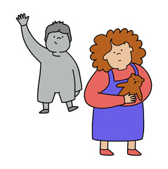 Illustration of a behavior of a child with autism.