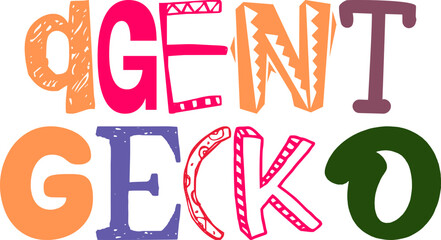 Agent Gecko Typography Illustration for Newsletter, Mug Design, Flyer, Presentation 