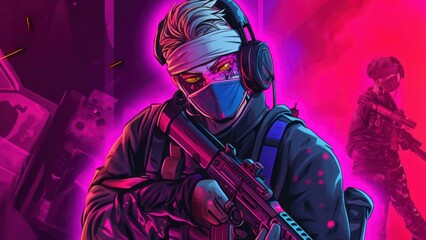 Naklejka premium Gaming Art Background