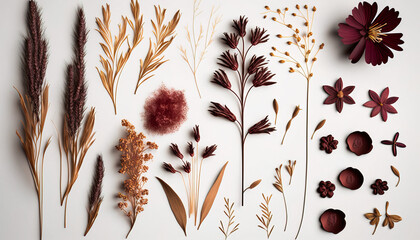 Autumn's Beauty: A Gorgeous Collection of Dried Flowers for Your Fall Decor - ai generated