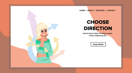 choose direction woman vector