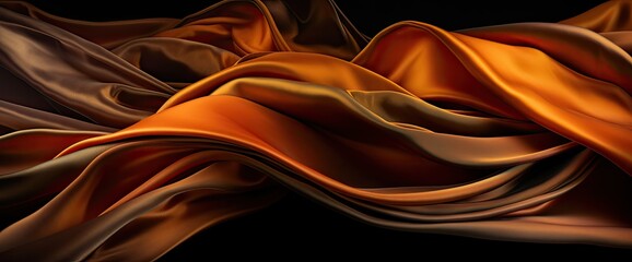 Beautiful multicolored silk, very fine wavy fabric, luxurious abstract background, flowing texture, flowing, waving. Generative AI