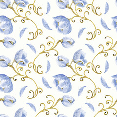 Fototapeta na wymiar Elegant watercolor pattern on a white background. Suitable for wedding decor, watercolor illustration is handmade.