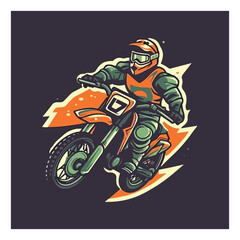 Dirtbike motoracing simple modern vector