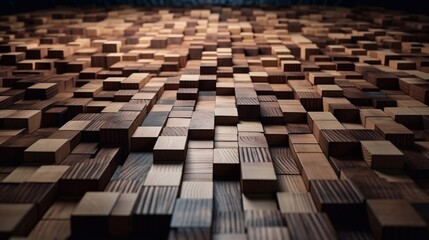 abstract background with cubic wood texture. Generative AI.