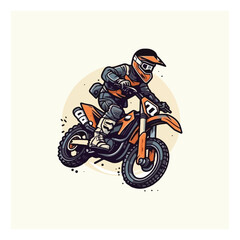 Dirtbike motoracing simple modern vector