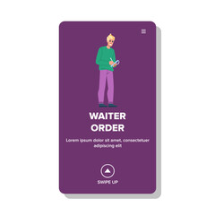 waiter man order vector