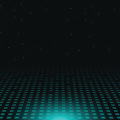 Blue digital concept light glow with dot background.