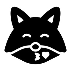 kissing glyph icon