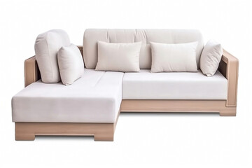 Fototapeta premium Modern White Furniture. Isolated Chair and Sofa on White Background