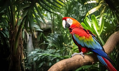 The tropical rainforest is home to vibrant parrots Creating using generative AI tools